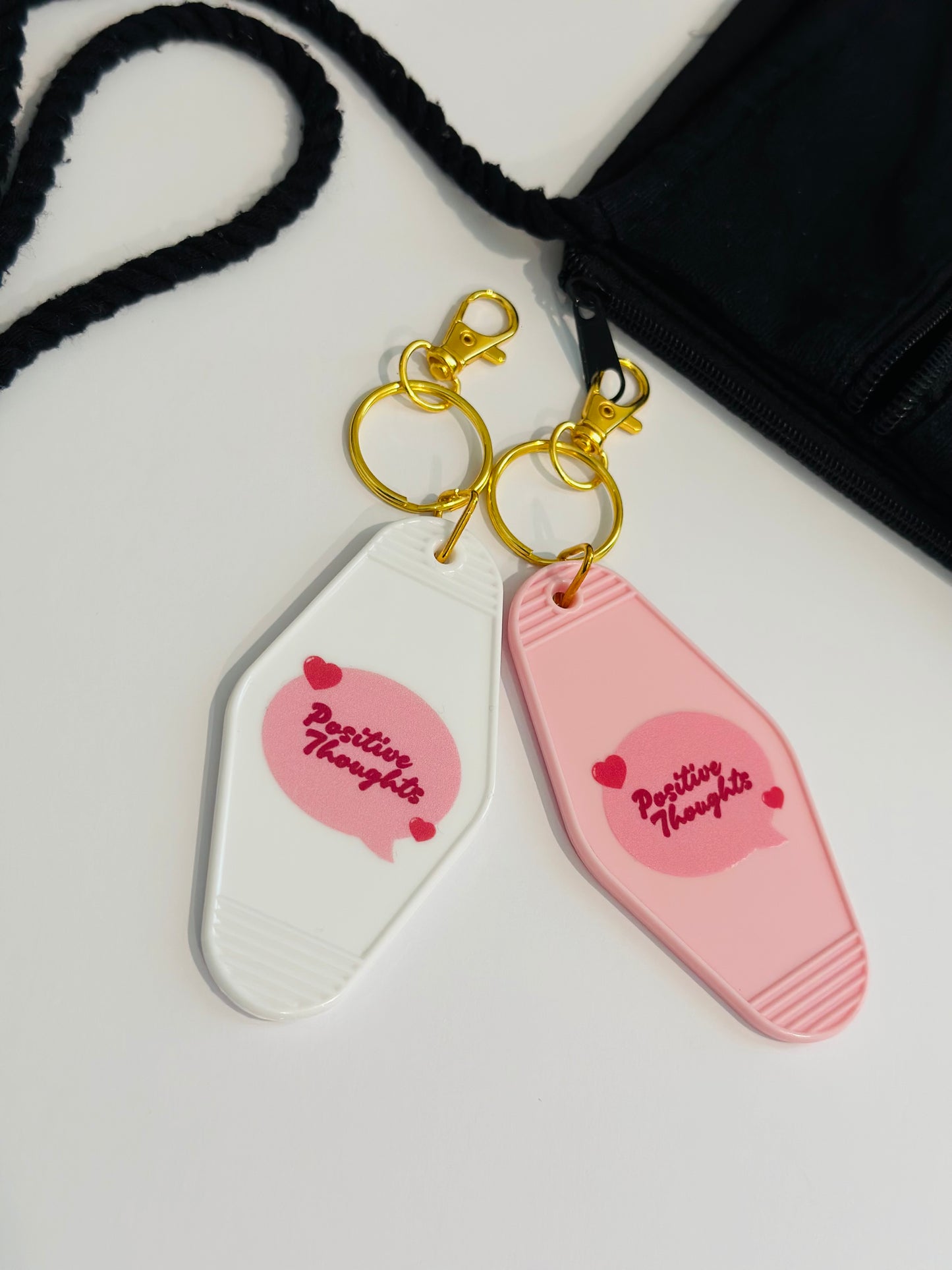 Positive Thoughts Motel Keychain