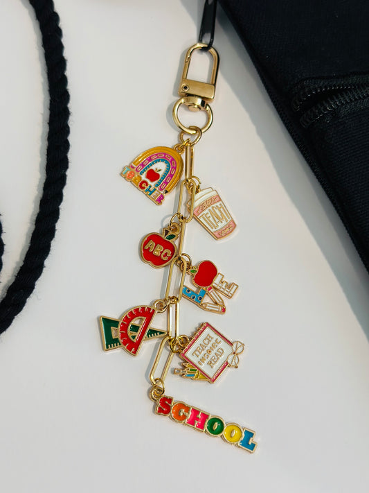 Teacher Bag Charm without Beaded Letter Extention Design 2